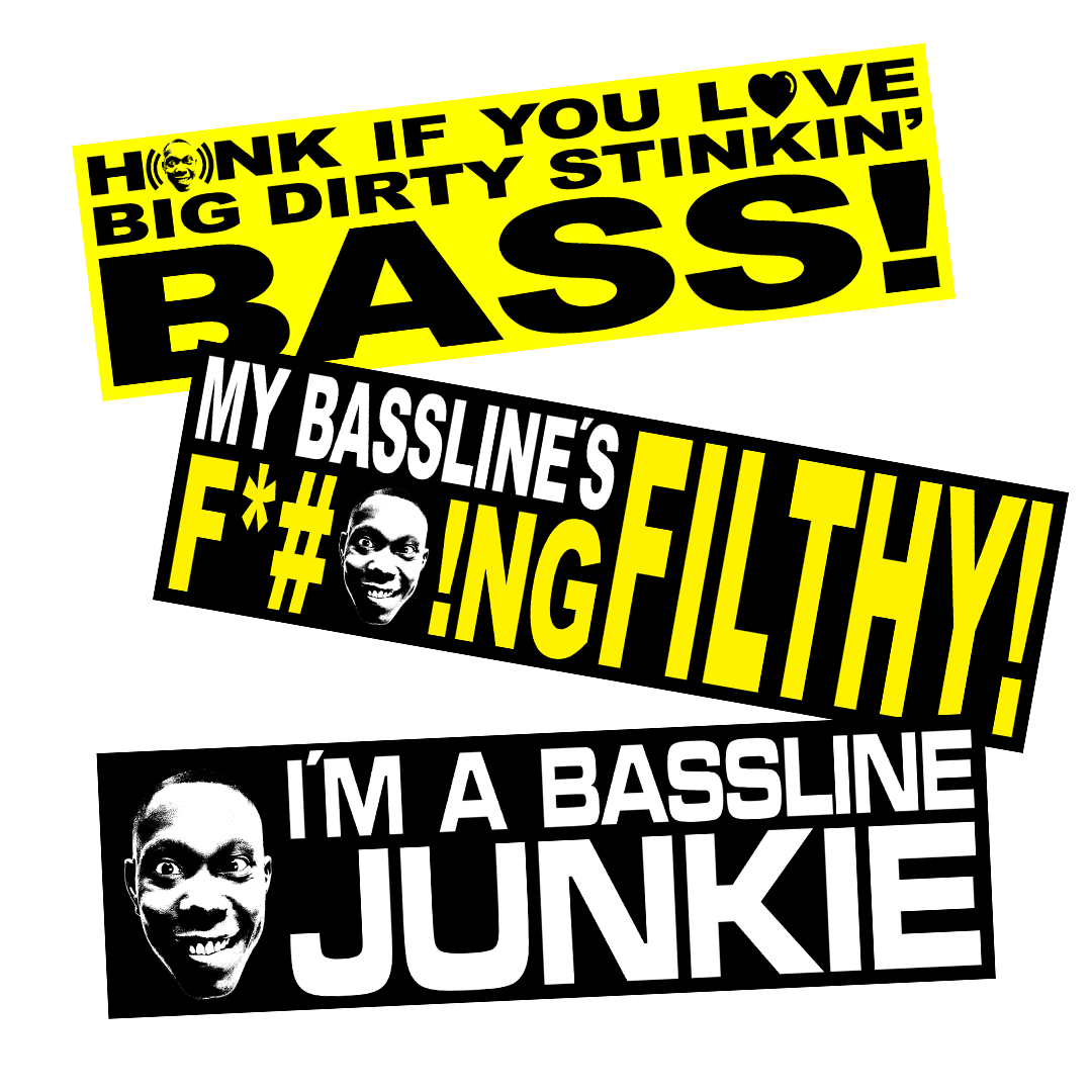 Bassline Junkie Bumper Sticker 3-Pack