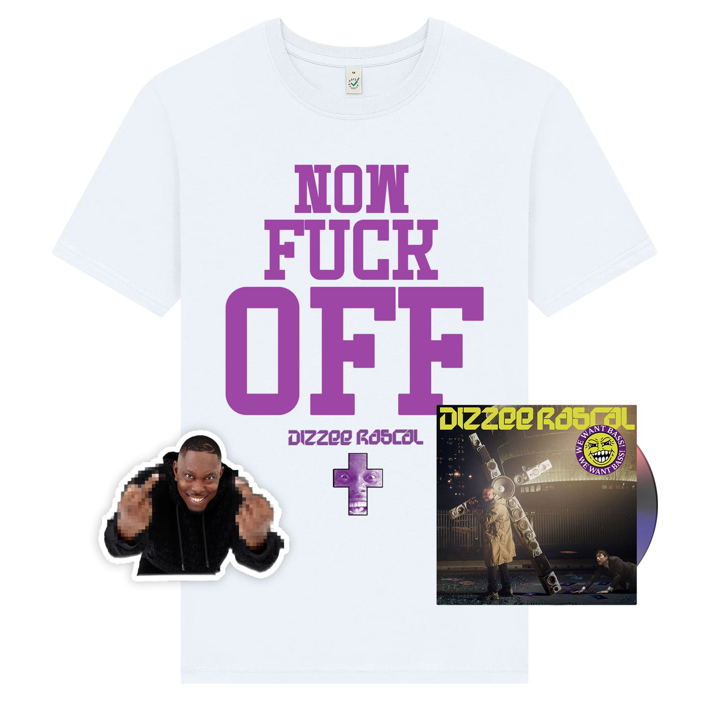CD + Fuck Off Tee + Dizzee Magnet