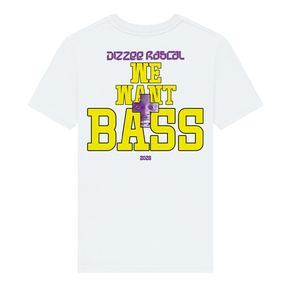 'We Want Bass' Cross T-Shirt (White)